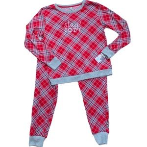 Ellen Degeneres Red & Grey Plaid Long Sleeve Pajama Set NWT Women Size Medium